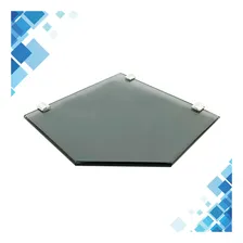 Prateleira Vidro Canto Chanf Porta Shampoo 30x30cmx8mm Fumê Foto mini 2