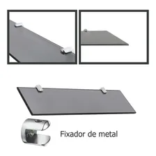 Prateleira Vidro Porta Shampoo 40 Cm X 15 Cm X 8 Mm Fumê Foto mini 4
