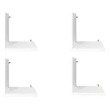 Prateleiras Para Decoração Tipo L Kit 4 Peças Cor Branco Foto mini 2