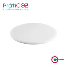 PrátiCOZ Redonda Lisa 40cm Tabua Placa Redonda para Corte Polietileno Pizza Cor Branco Lisa Foto mini 3