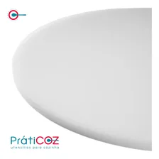 PrátiCOZ Redonda Lisa 40cm Tabua Placa Redonda para Corte Polietileno Pizza Cor Branco Lisa Foto mini 2