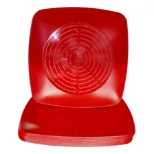 Prato AcrÃlico Quadrado Resistente 22cm Vermelho Sólido 10un Foto mini 1