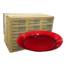 Prato AcrÃlico Redondo Sobremesa 22cm Vermelho Elite C/200 Foto mini 1