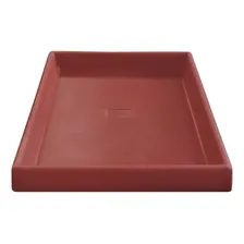 Prato Base Grande Quadrado Vaso Polietileno 50cm Vermelho Foto mini 1