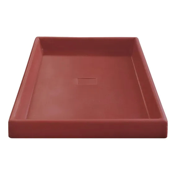 Prato Base Grande Quadrado Vaso Polietileno 50cm Vermelho Foto 1
