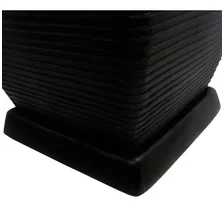 Prato Base Quadrado Vaso Planta Em Polietileno 24 Cm Preto Foto mini  3
