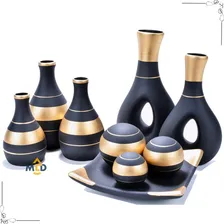 Prato Bolas Vasos Decorativos Cerâmica Mesa Centro Sala Pret Foto mini 1