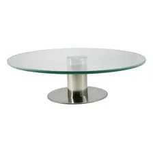Prato Bolo Vidro Pequeno Transparente Suporte Girat贸rio 25cm Foto mini 1