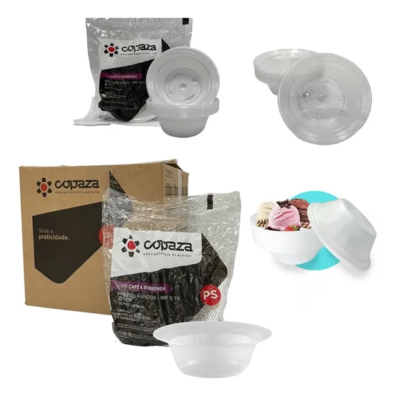Prato Cumbuca Funda Descartável 15cm Tr 200 Unidades Cor Transparente Foto 1