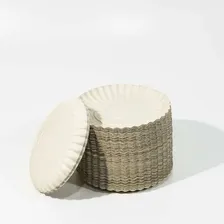 Prato De Desta Descartável Papelão Branco Ecológico N°2 15cm 100 unidade Foto mini 3