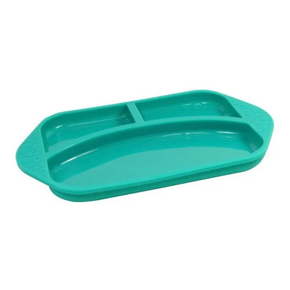 Prato De Silicone Com Divis贸rias Elefante - Marcus & Marcus Cor Verde Foto 1