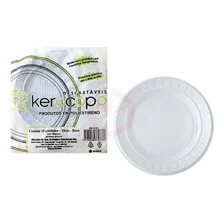 Prato Descartável 15cm Marca Kerocopo Caixa Com 500unid Cor Branco Foto  mini 1