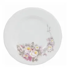 Prato Fundo Porcelana Schmidt 23cm Filete Prata Vitória Foto  mini 1