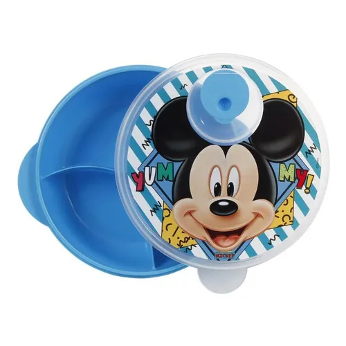 Prato Mickey C/ Divisões E Tampa C/ Válvula P/ Microondas Minnie Foto 1