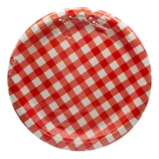 Prato Papel Xadrez Vermelho 18cm 8un Festa Junina Foto mini 1