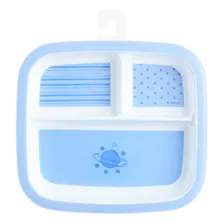 Prato para bebês Pimpolho Pratinho com Divisória retangular layout espaço cor azul Foto mini 1