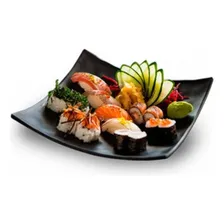 Prato Quadrado Concavo 15cm P/ Sushi Em Melamina 15 Unidades Foto mini 2