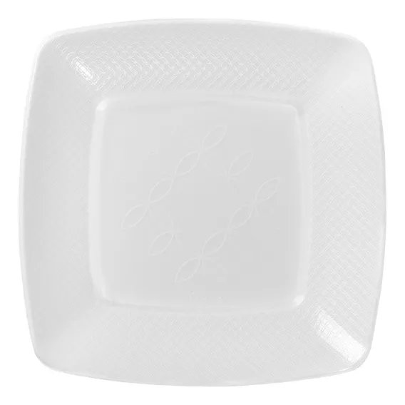 Prato Quadrado Descartável 15cm Branco 140 Und Foto 1
