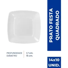 Prato Quadrado Descartável 15cm Branco 140 Und Foto mini  2