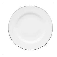 Prato Raso De Porcelana Filete Prata/prateado Oxford 28cm Foto mini 1