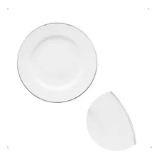 Prato Raso De Porcelana Filete Prata/prateado Oxford 28cm Foto mini 2