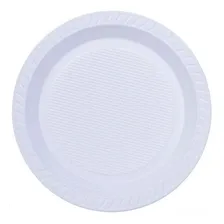 Prato Raso Descartável Sobremesa 21cm Branco - 10 Unid Foto mini 1