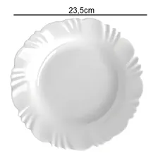 Prato Raso Opaline Pétala Branco Duralex 25,5 cm Foto mini 3