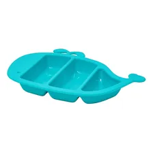 Prato Silicone Baleia Com Divis贸ria - Girotondo Cor Verde Jade Foto mini 1