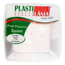 Prato Sobremesa Em AcrĂlico Square Cristal 10un Plastilânia Foto mini 1