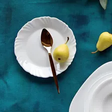 Prato Sobremesa Raso Opaline Temperado Pétala 19,5cm Duralex Foto mini 3