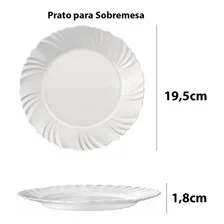 Prato Sobremesa Raso Opaline Temperado Pétala 19,5cm Duralex Foto mini 2
