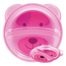 Prato Ursinho Com Divis贸ria Rosa - Buba Personagem Urso Foto mini 2