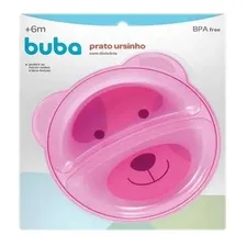 Prato Ursinho Com Divis贸ria Rosa - Buba Personagem Urso Foto mini 1