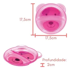 Prato Ursinho Com Divis贸ria Rosa - Buba Personagem Urso Foto mini 4