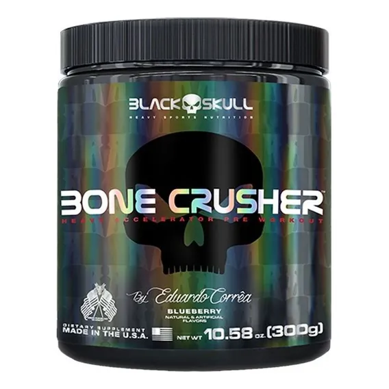 Pré Treino Bone Crusher 300g Black Skull Sabor Blackberry Lemonade Foto 1