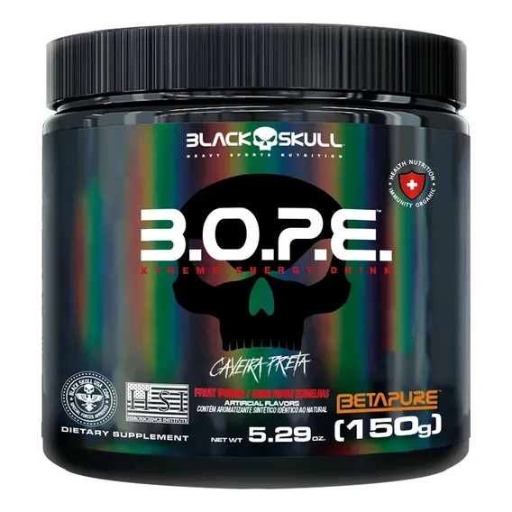 Pré Treino Bope 150g - Guaraná Com Açaí - Black Skull Foto 1
