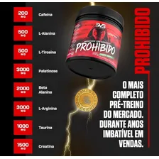 Pré Treino Nutrition 3VS Hardcore Pre-Workout Prohibido 360g  Sabor Strawberry Margarita Foto mini 4