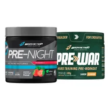 Pré Treino Sem Cafeína Pre Night 200g + Pré Treino Com Cafeína Pre War 100g Bodyaction Sabor Morango/Guaraná Foto mini 1