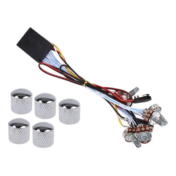 Preamp Ativo Baixo Elétrico 5 Pot + 5 Knob Metal Cromado 9v Foto 1