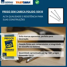 Prego Sem Cabeça Polido 10x10 1kg Gerdau Foto mini  3