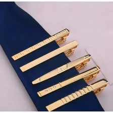 Prendedor De Gravata Slim Prata Dourado Foto mini 1