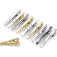 Prendedor De Gravata Slim Prata Dourado Foto mini 2
