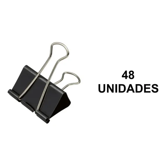 Prendedor De Papel Binder Clip 25mm Preto 48 Unidades Lyke Foto 1