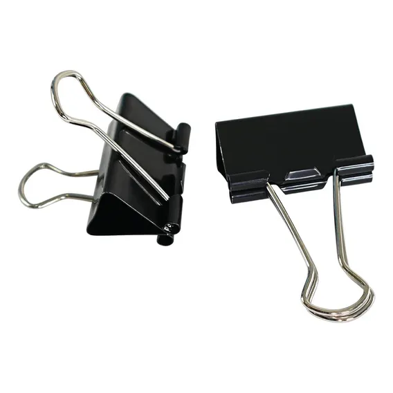 Prendedor Papel Binder 51mm 12 Unidades Preto Foto 1