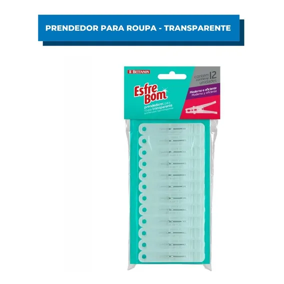 Prendedor Para Roupa Transparente Bettanin Foto 1