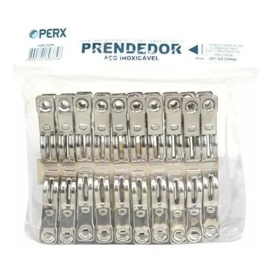 Prendedor Pregador De Roupas Inox Varal Lavagem Kit 20 Clips Foto 1