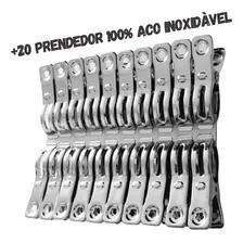 Prendedor Pregador De Roupas Inox Varal Lavagem Kit 20 Clips Foto mini 4