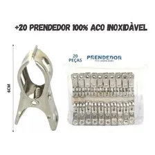 Prendedor Pregador De Roupas Inox Varal Lavagem Kit 20 Clips Foto mini  3
