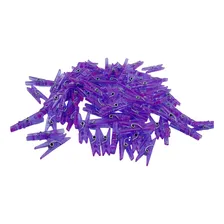 Prendedor Roxo Mini Pregador 100 Peças Organizador Foto  mini 1