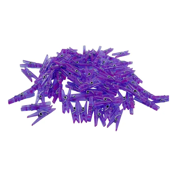 Prendedor Roxo Mini Pregador 100 Peças Organizador Foto 1